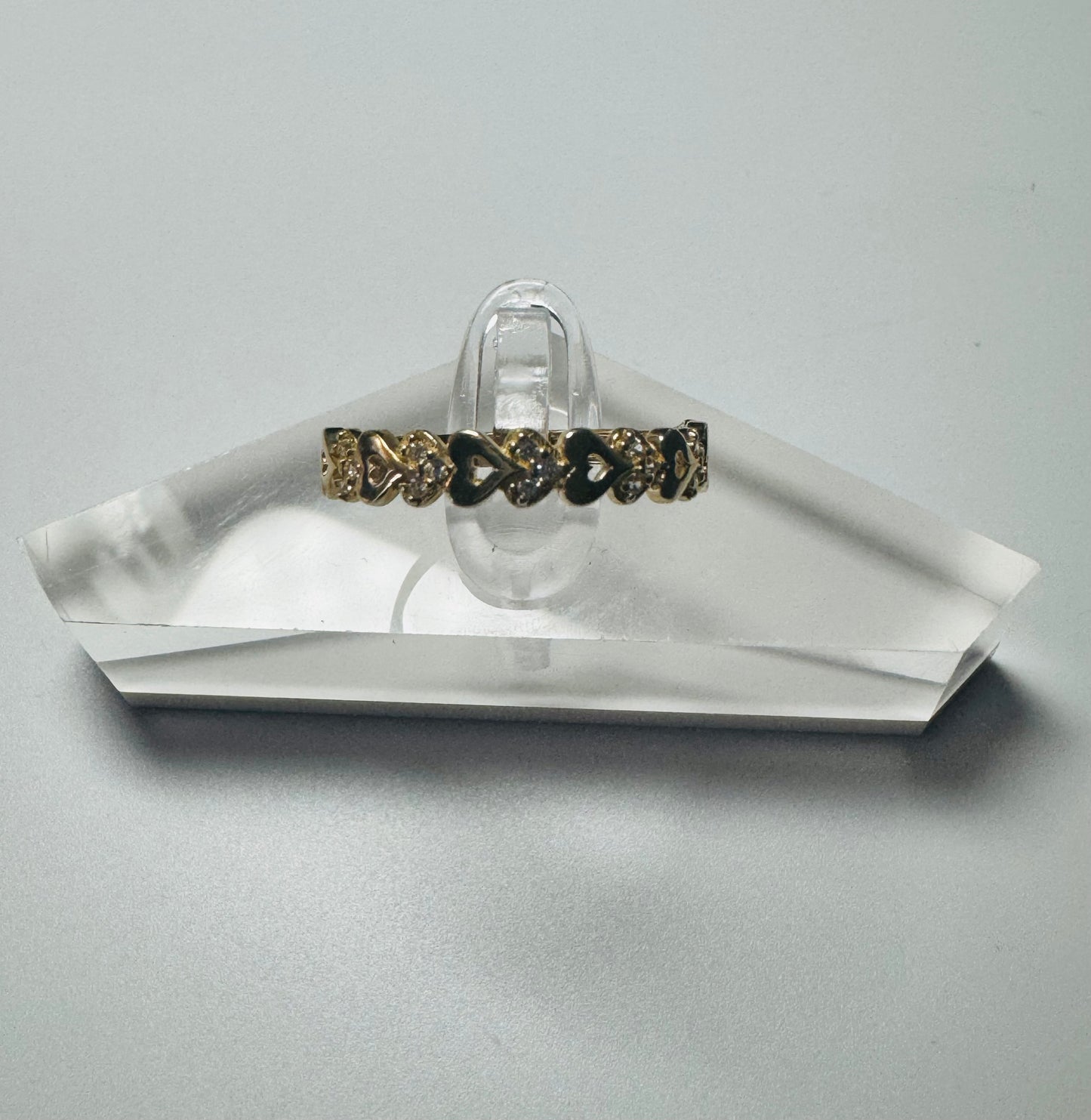 #224 bague cœur unie et avec zircon en or 10k