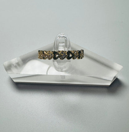 #224 bague cœur unie et avec zircon en or 10k