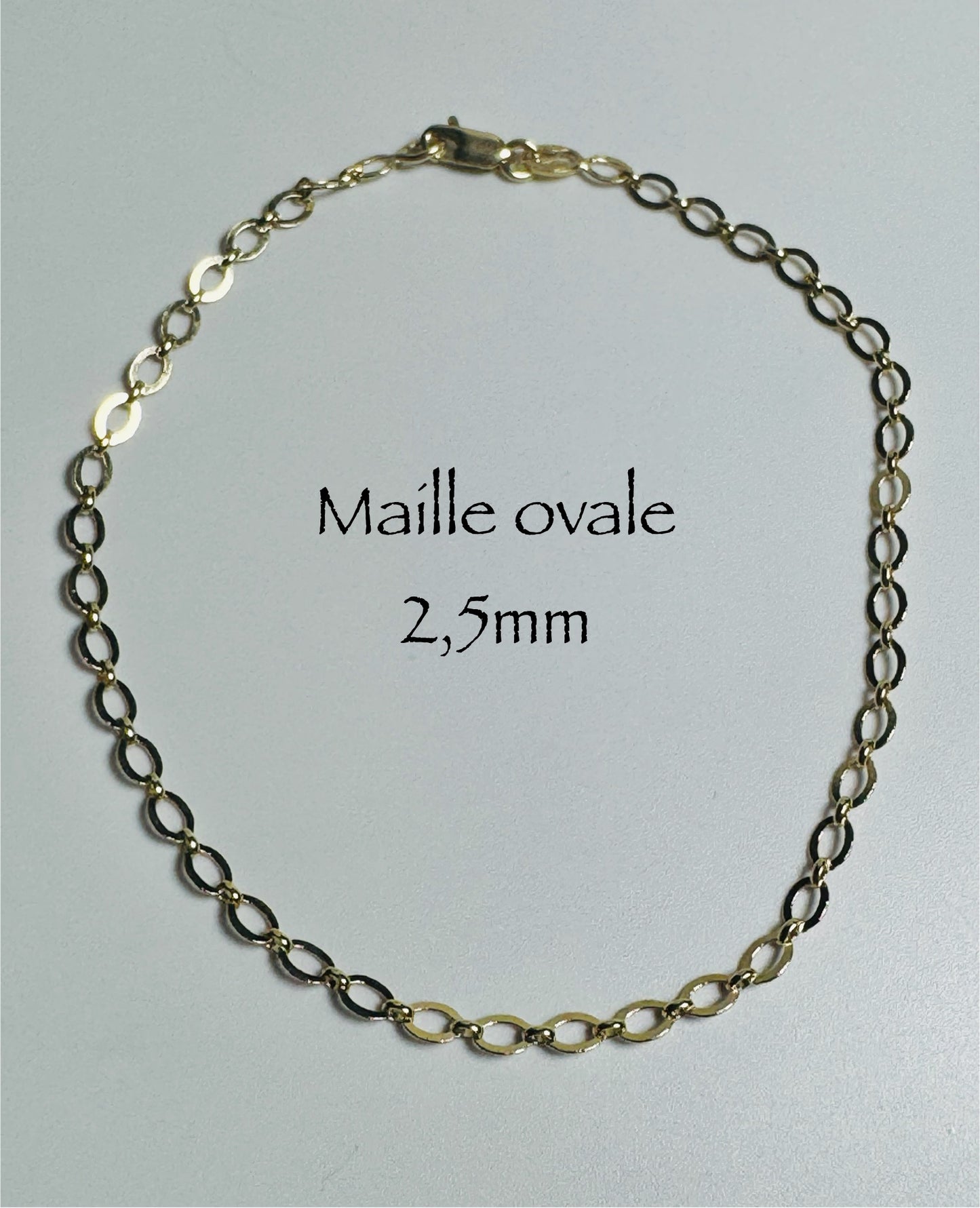 #124 bracelet maille ovale 2,5mm en or 10k