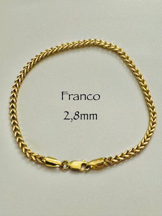 #102 bracelet franco 2,8mm en or 10k