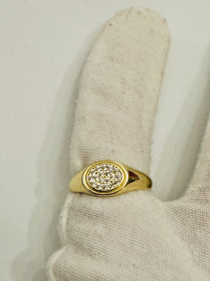 #203 Bague avec ovale en zircon en or 10k￼