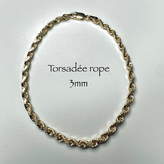 Bracelet torsadée rope en or 10K