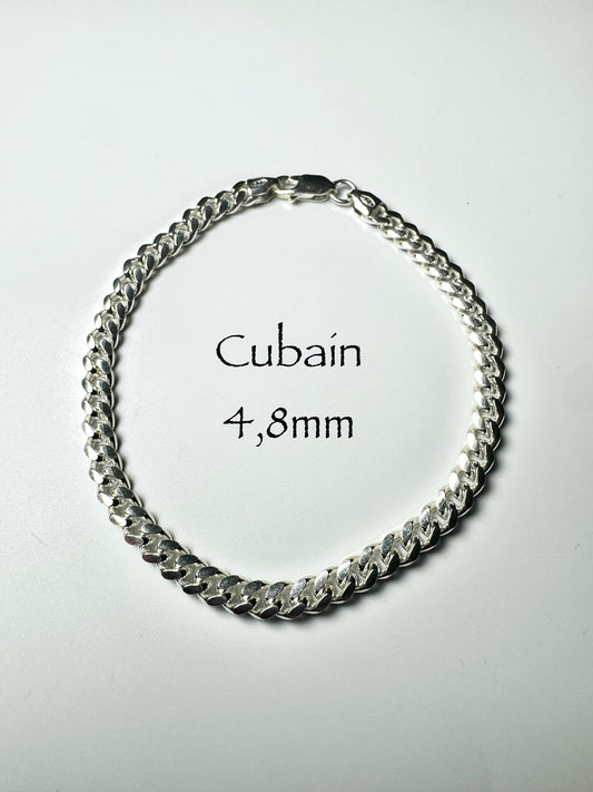 Bracelet Cubain 4,8mm en argent/sterling 925