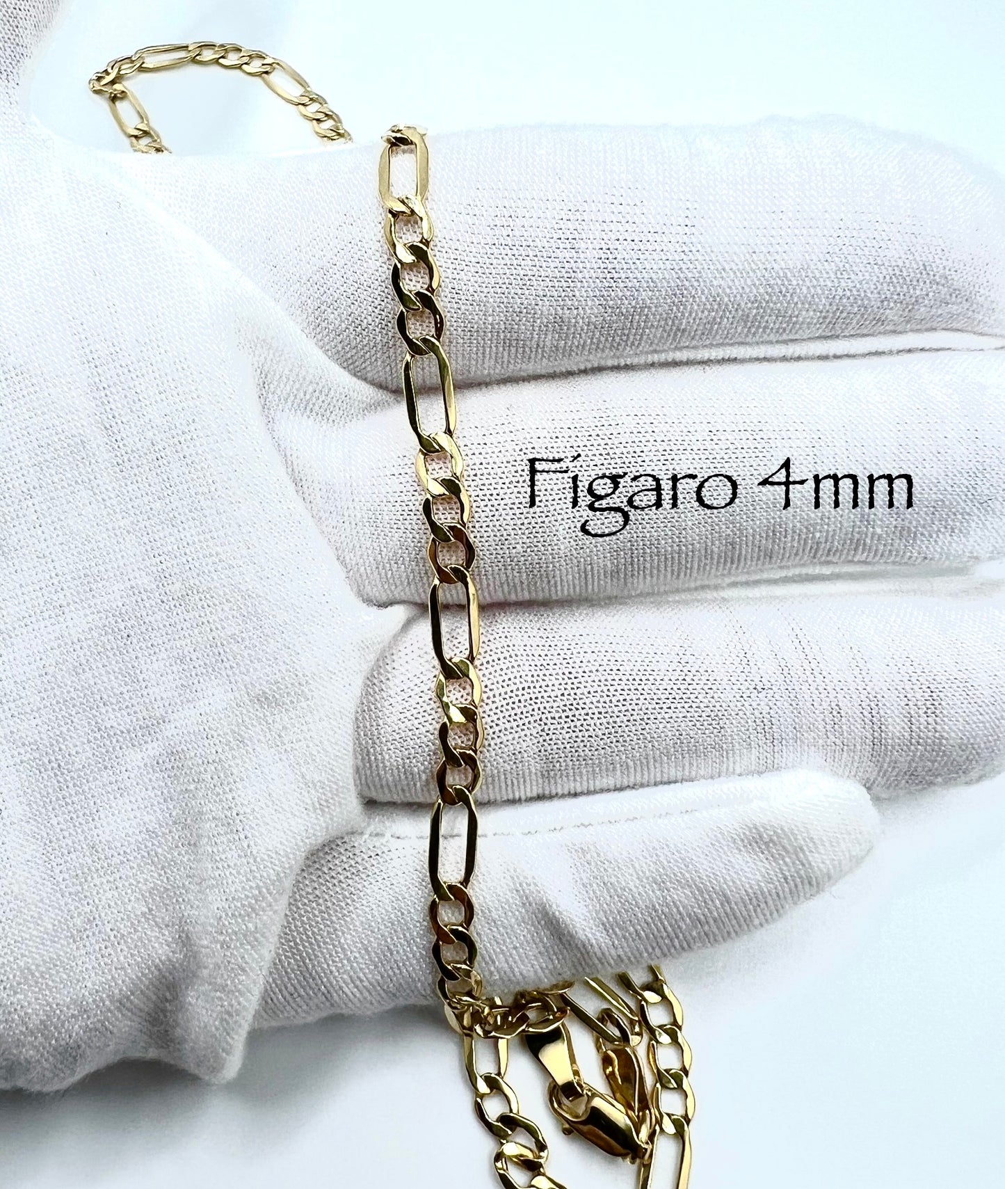 4mm Figaro Gold Bracelet