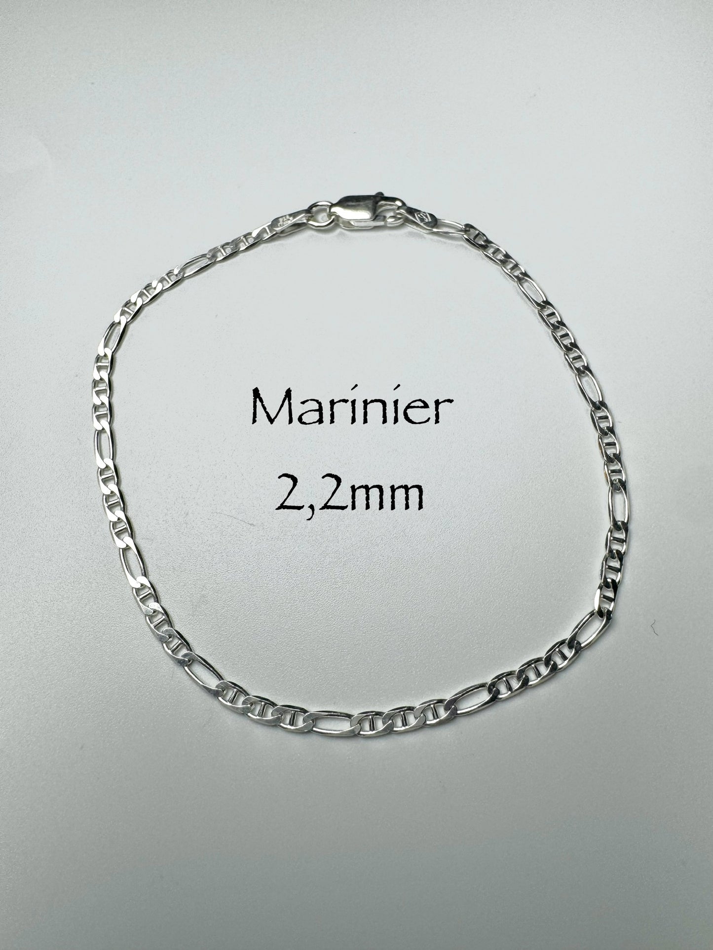 Marinier/Gucci 2.2mm bracelet in Italian 925 silver/sterling