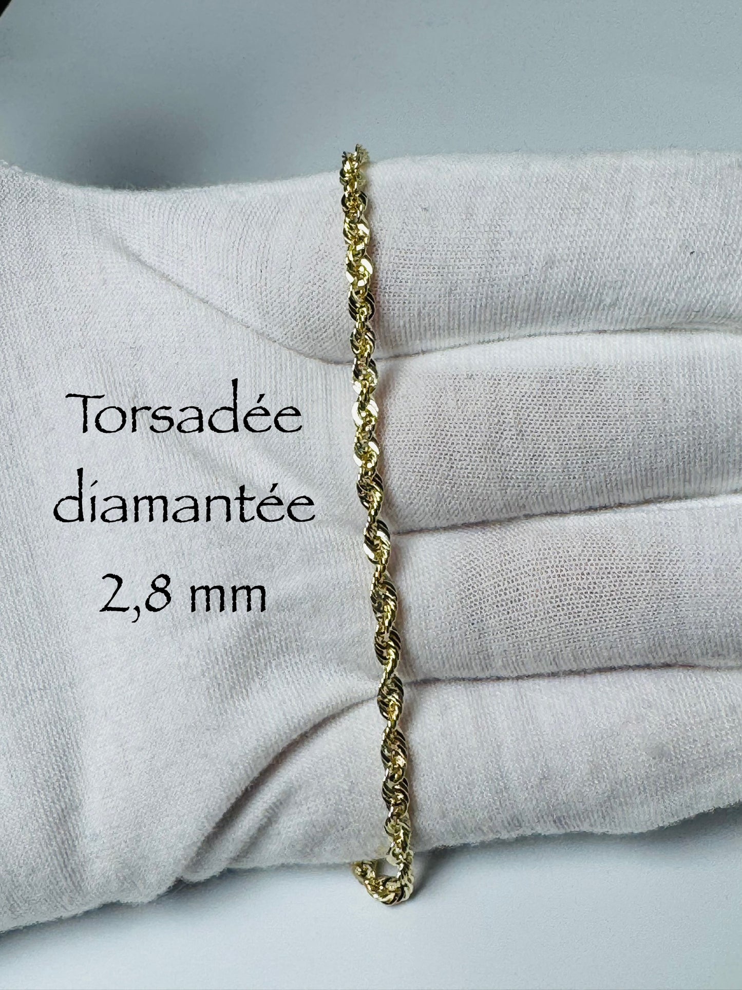 2.8mm diamond-cut twisted chain in 10k gold