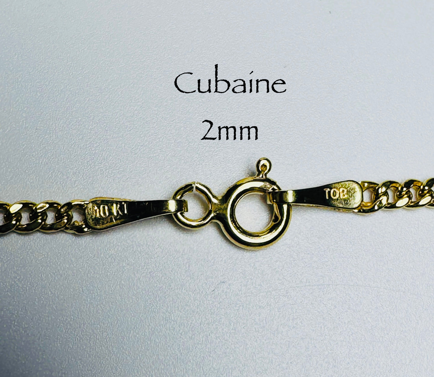 Chaîne cubaine 2 mm en or 10 carats