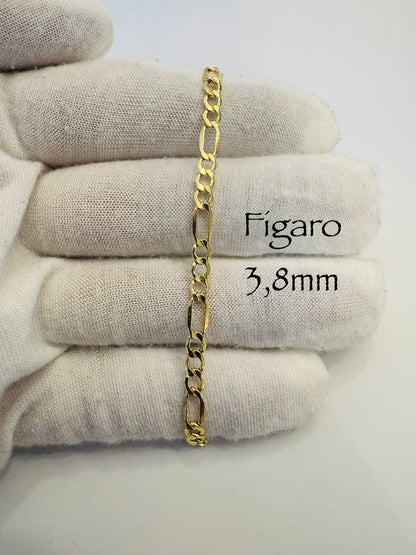 #115 Bracelet Figaro 3,8 mm en or 10k