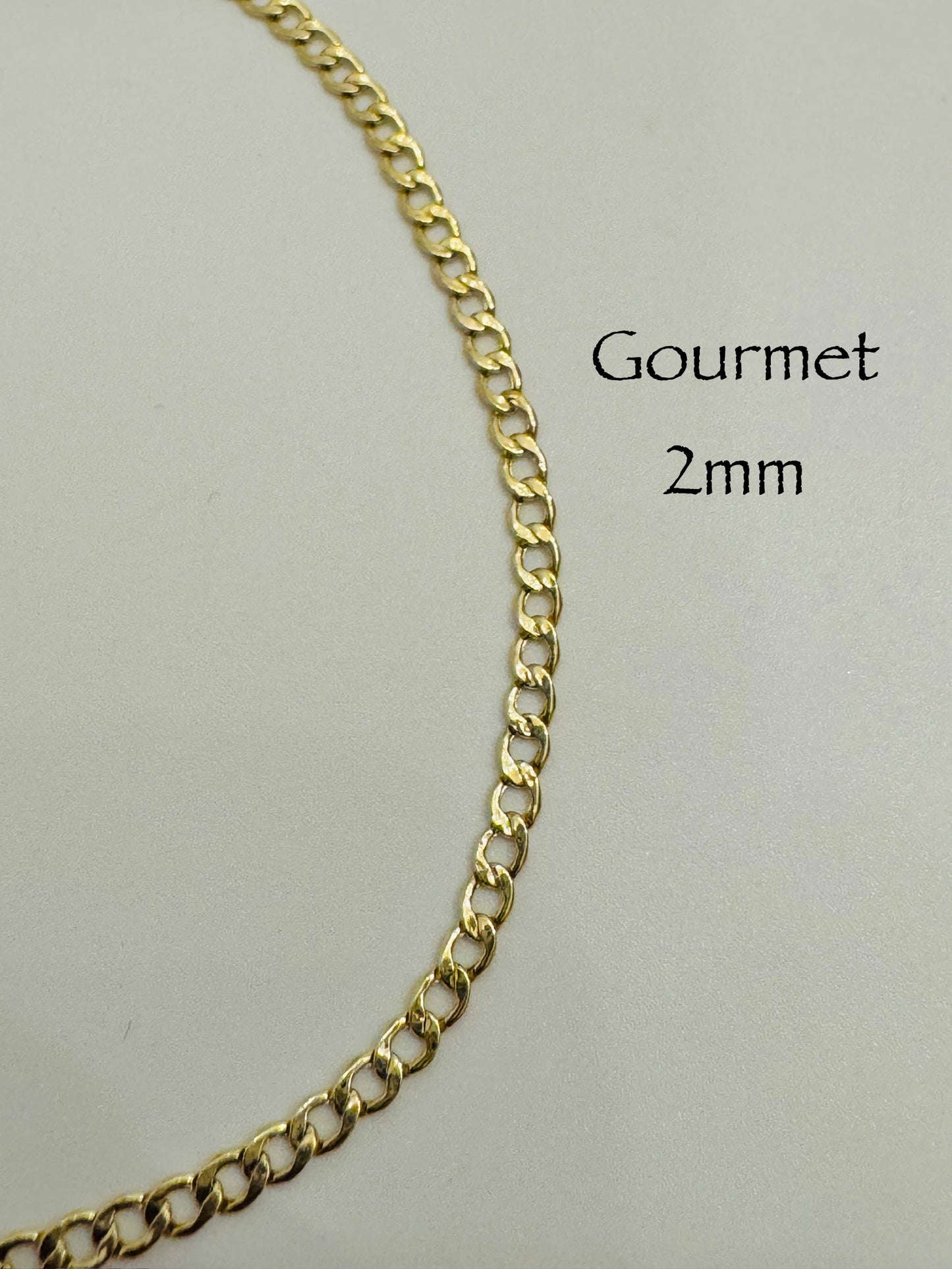 #102 bracelet gourmet 2 mm en or 10k￼
