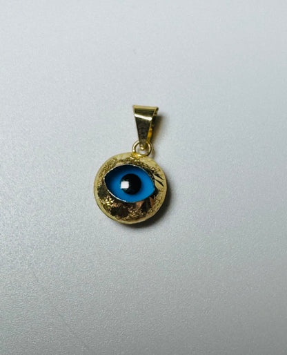 Pendentif 3e œil rond en or 10K – Vue de face