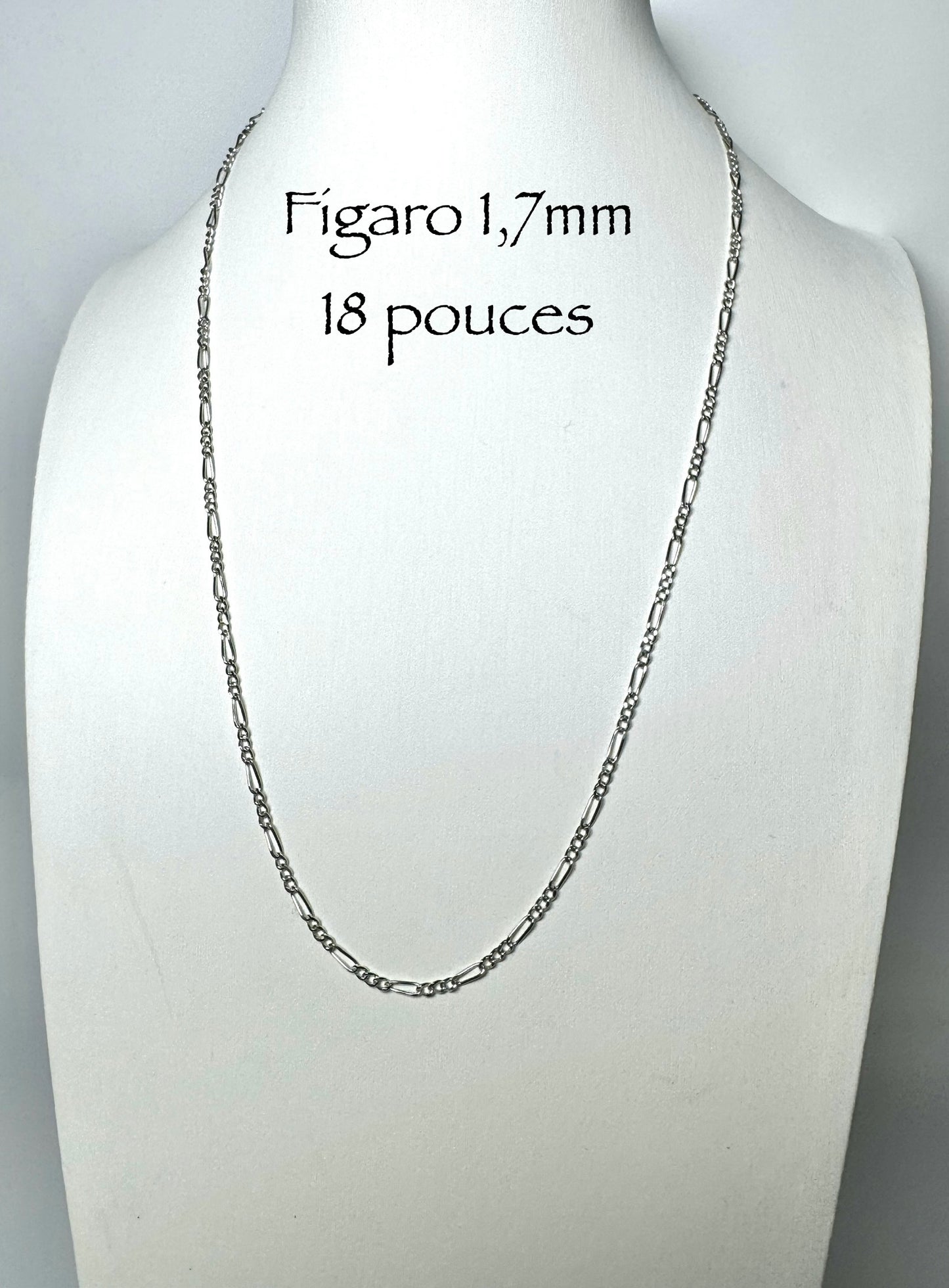 1.7mm Figaro Chain in 925 Italian Silver/Sterling