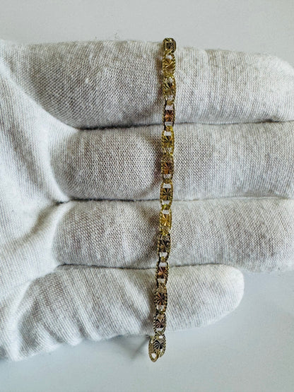 Chaîne étoilée coupe diamantée 3,5mm en or 10k