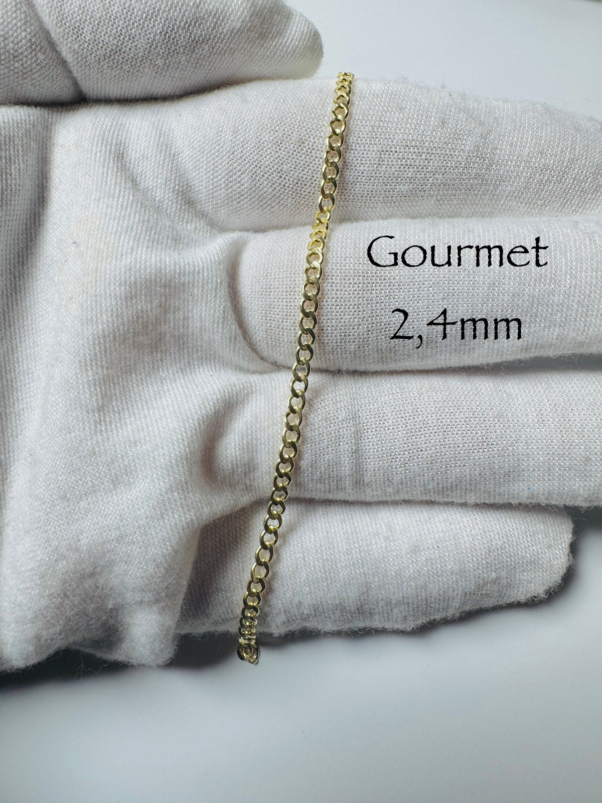 Chaîne gourmet 2,4 mm en or 10k
