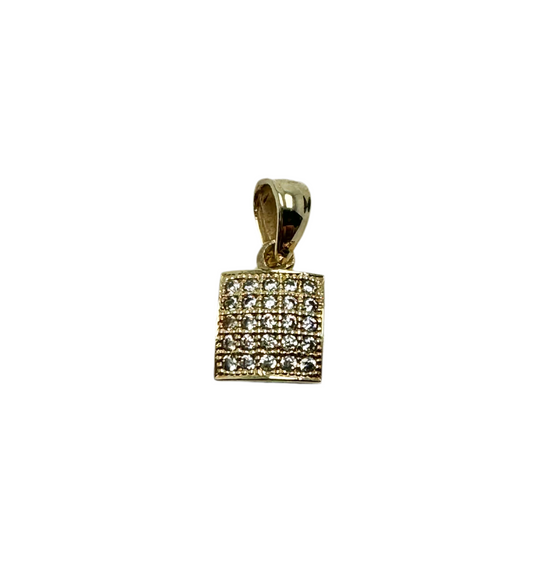 Square pendant with zircon