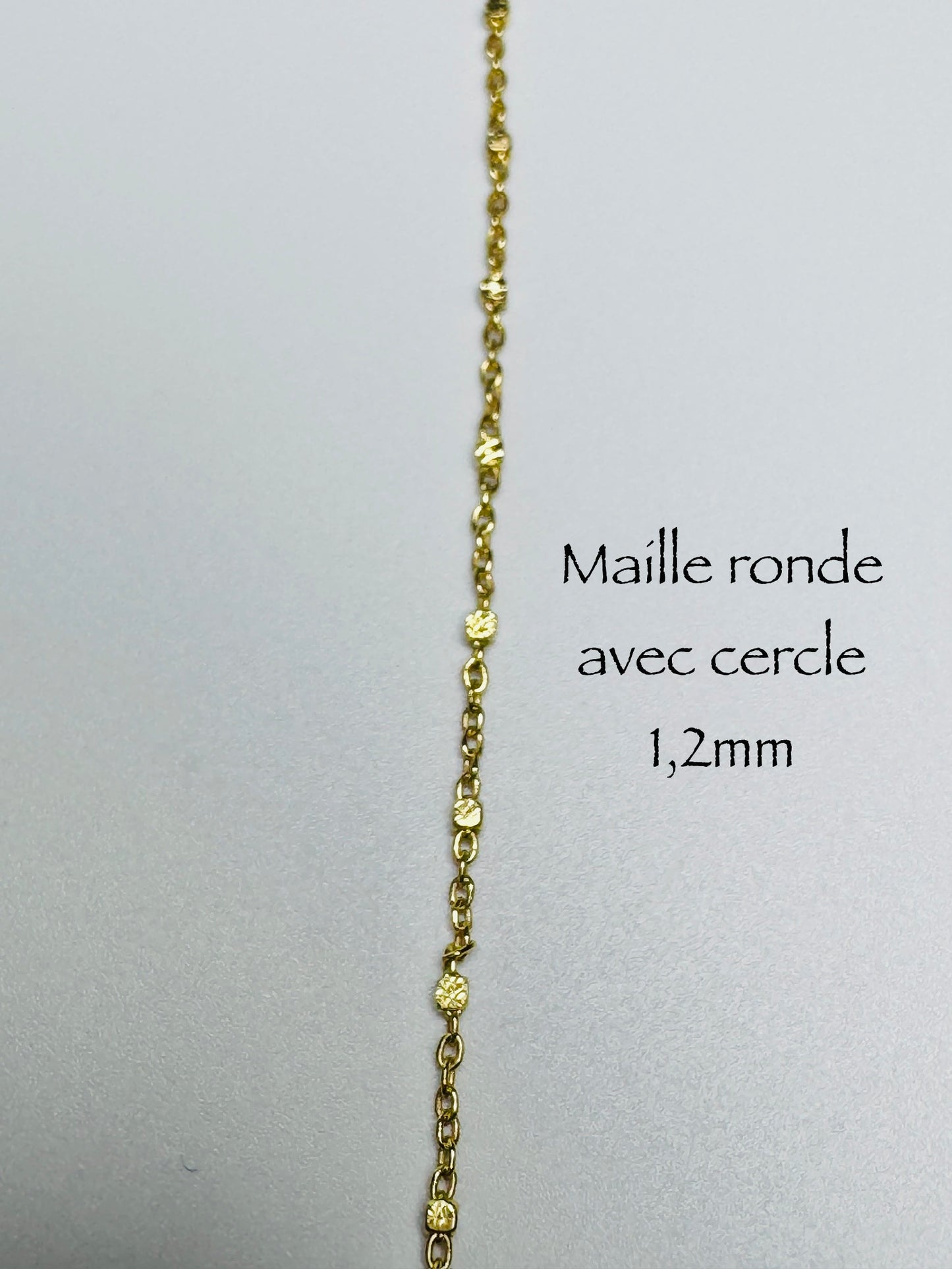 Chaîne maille ronde avec cercle en or 10 carats