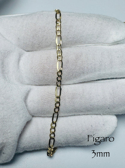 Chaîne Figaro 3 mm en or 10k