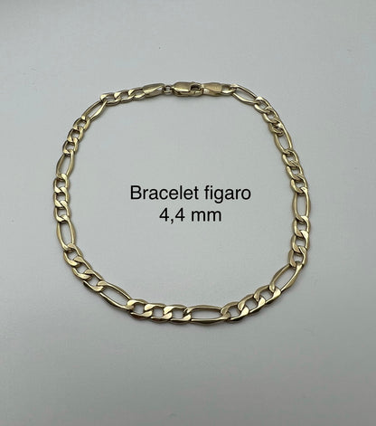 #100 Bracelet Figaro 4,4 mm en or 10k