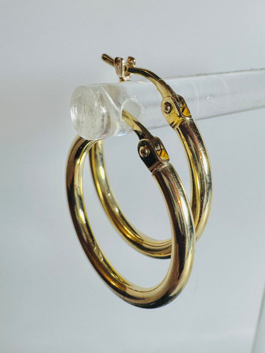 #308 boucles d’oreilles petites anneaux unies en or 10k