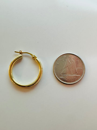 #308 boucles d’oreilles petites anneaux unies en or 10k