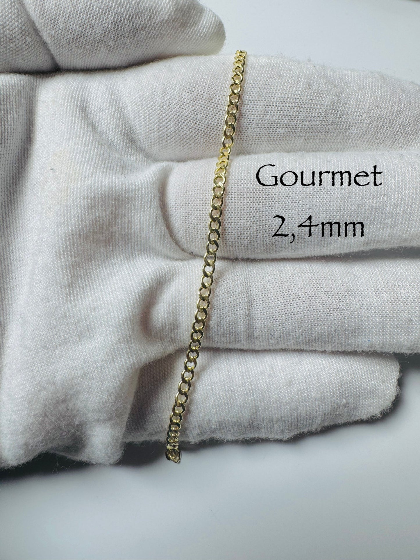 Chaîne gourmet 2,4 mm en or 10k