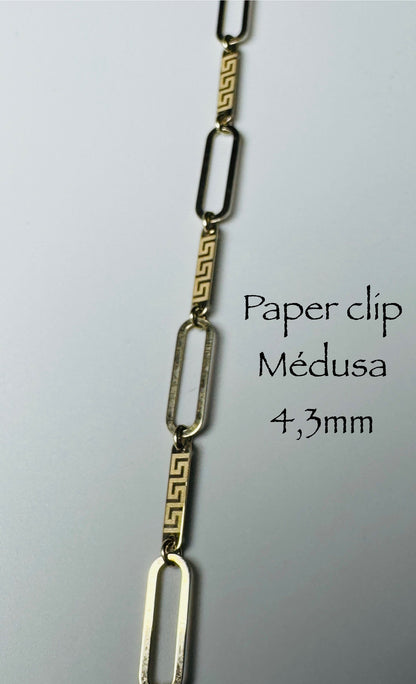 #110 bracelet Paperclip médusa 4,3 mm en or 10k
