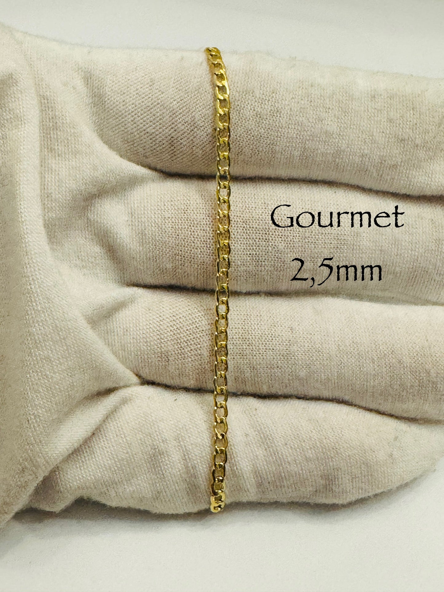 Chaîne gourmet 2,5mm en or 10k