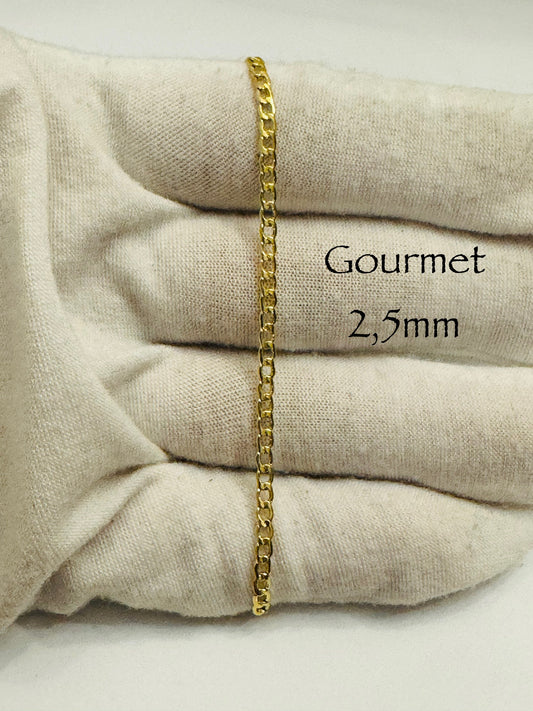 Chaîne gourmet 2,5mm en or 10k