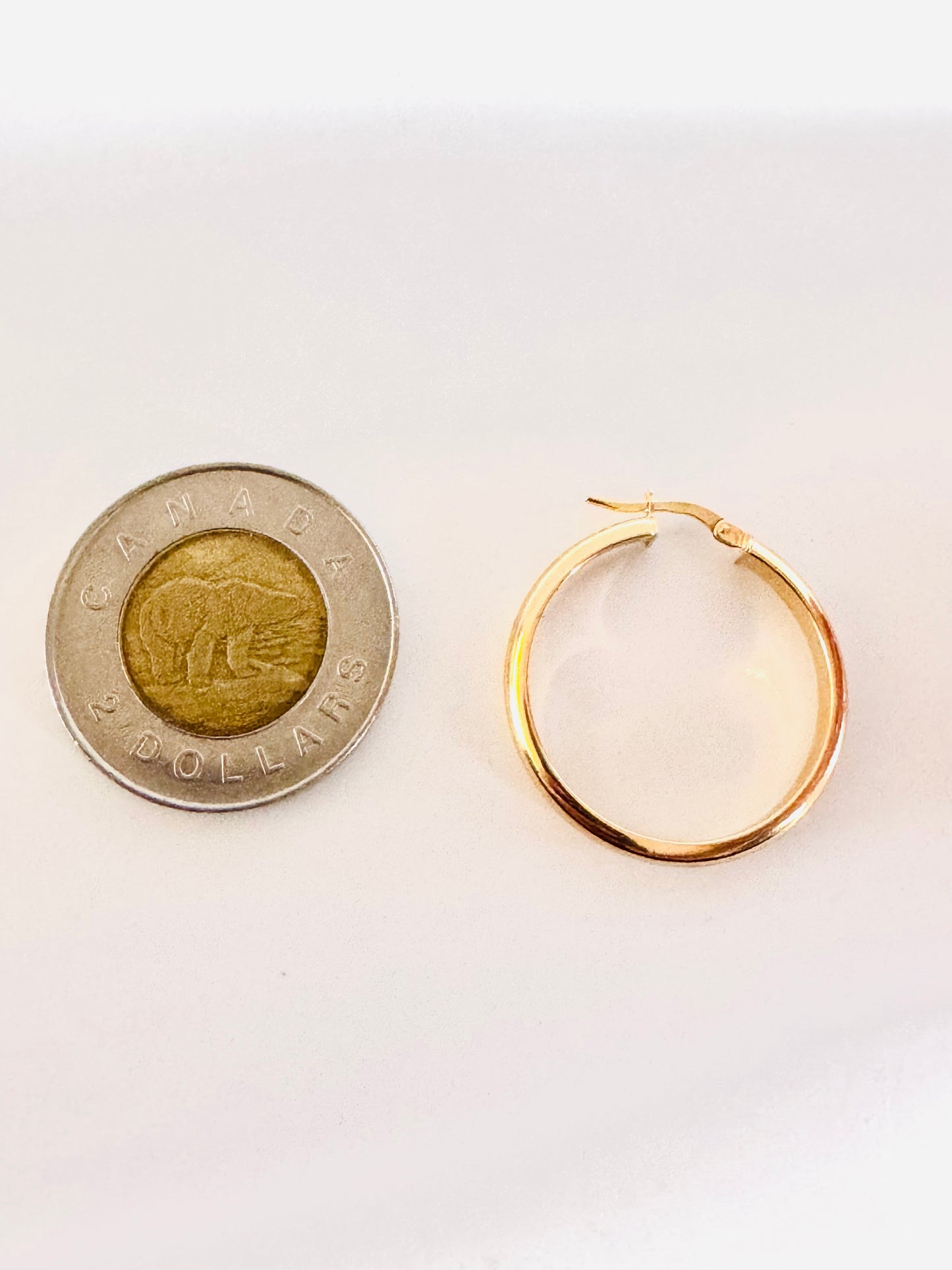 #306 boucles d’oreilles anneaux unies 3,4mm en or 10k