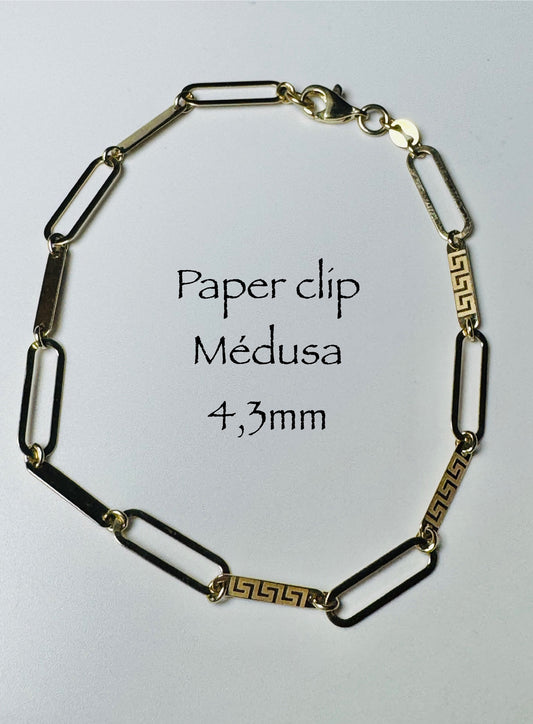 #110 bracelet Paperclip médusa 4,3 mm en or 10k