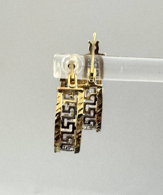 #324 boucles d’oreilles anneaux médusa 2 couleurs 1,5mm en or 10k