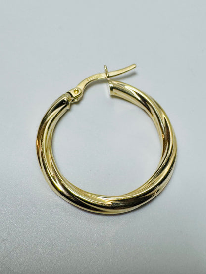 #301 boucles d’oreilles anneaux lignées en or 10k