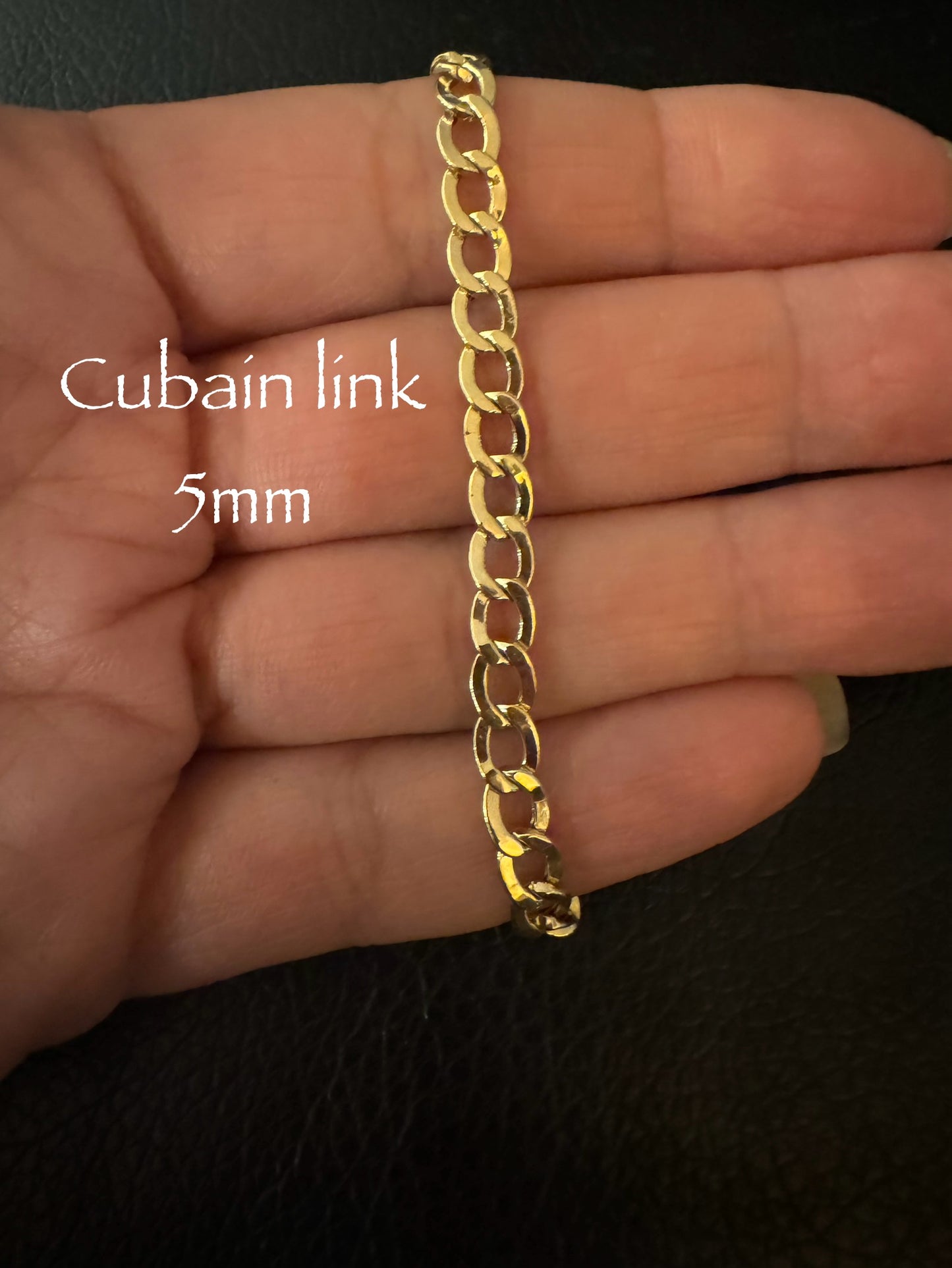 Bracelet en or cubain link 5mm