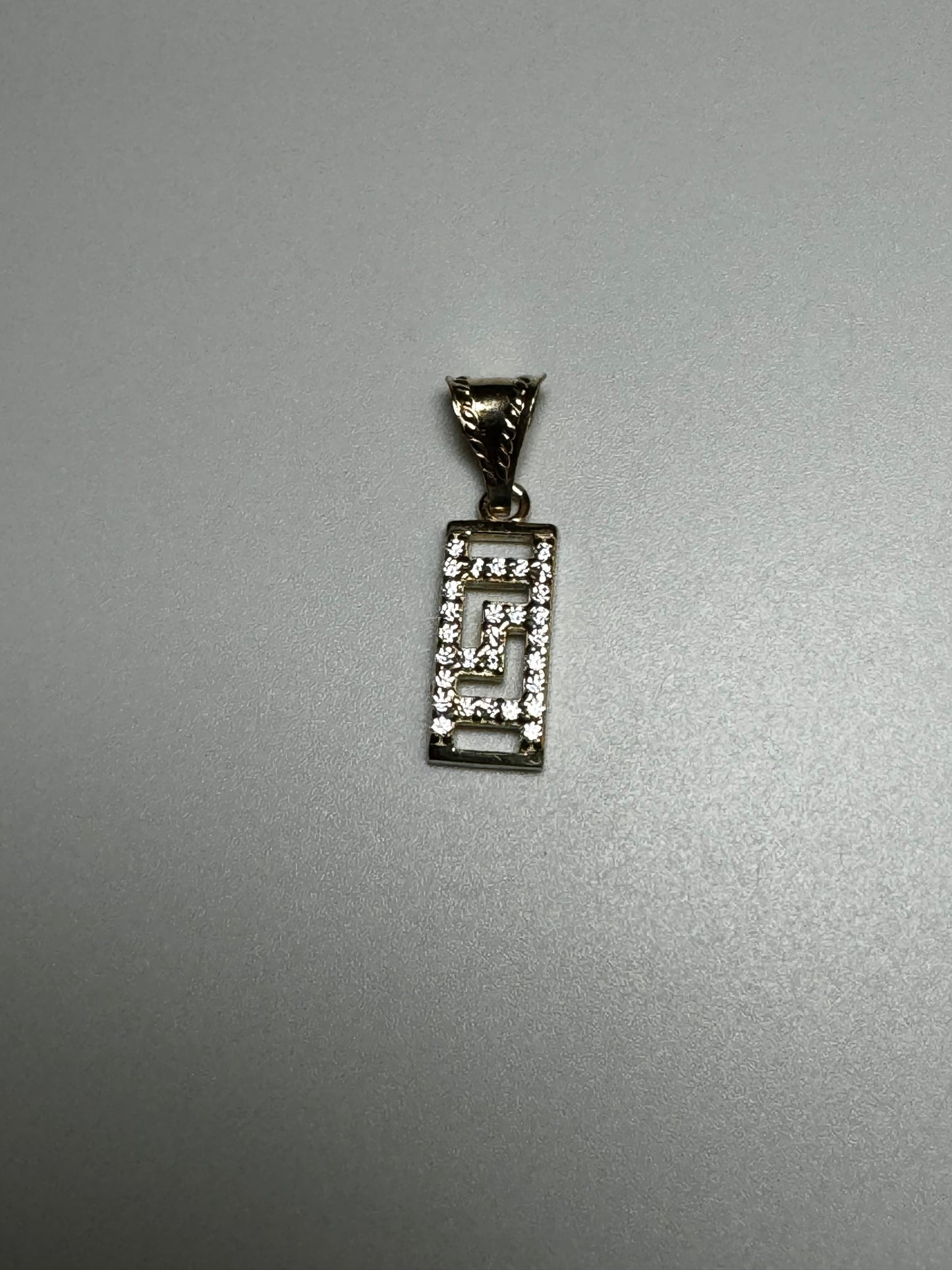 Rectangular Medusa Gold Pendant