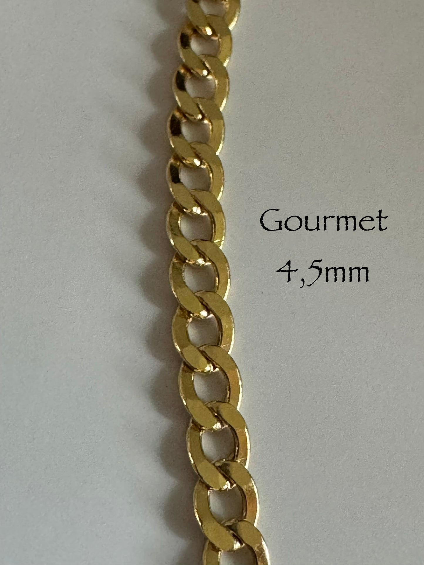 #507 chaîne de cheville gourmet 4,5 mm en or 10k￼