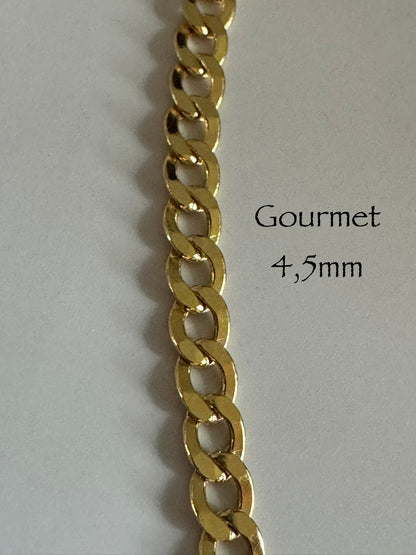 #507 chaîne de cheville gourmet 4,5 mm en or 10k￼