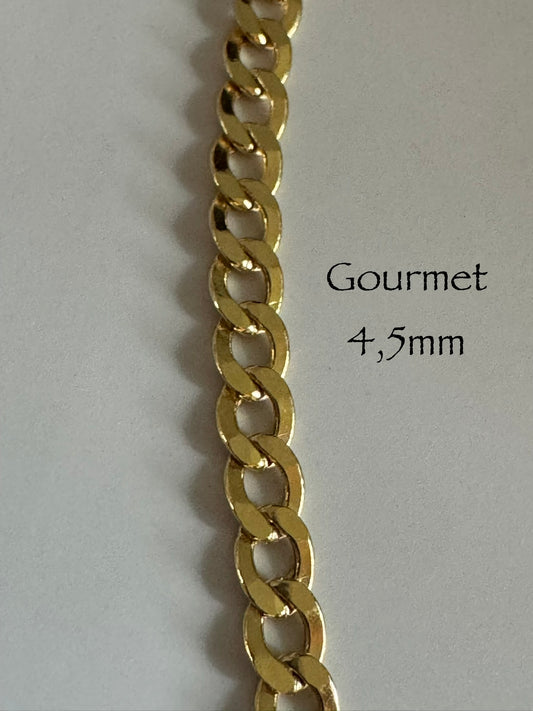 #507 chaîne de cheville gourmet 4,5 mm en or 10k￼