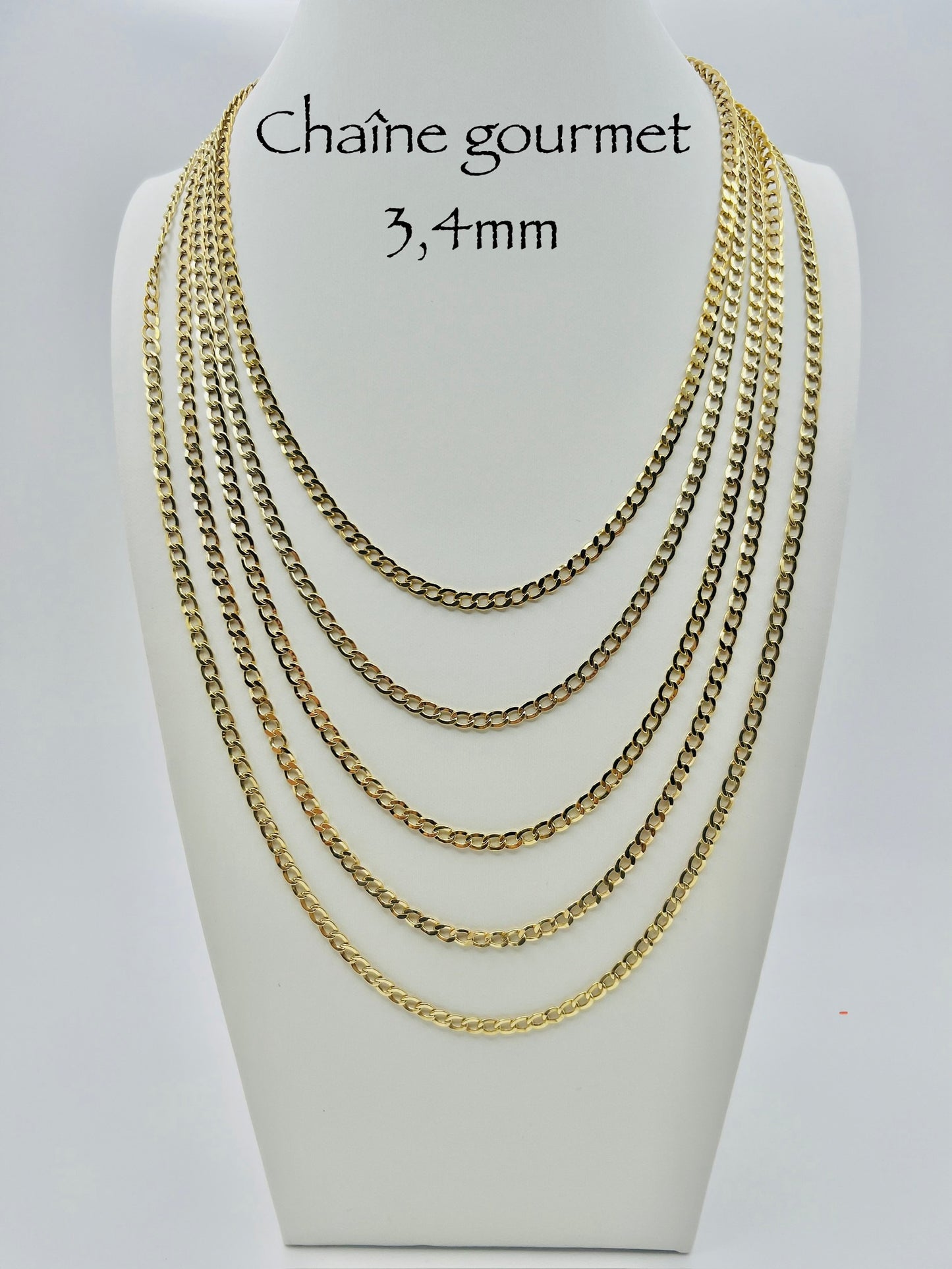 Chaîne gourmet 3,4mm en or 10k