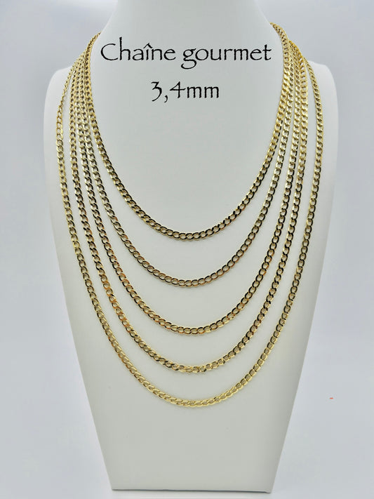 Chaîne gourmet 3,4mm en or 10k