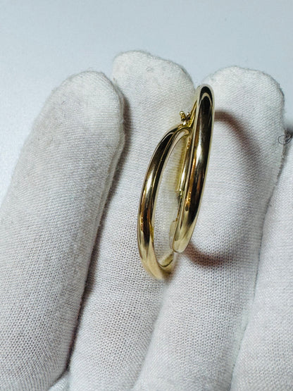 #307 boucles d’oreilles anneaux unies  3mm en or 10k