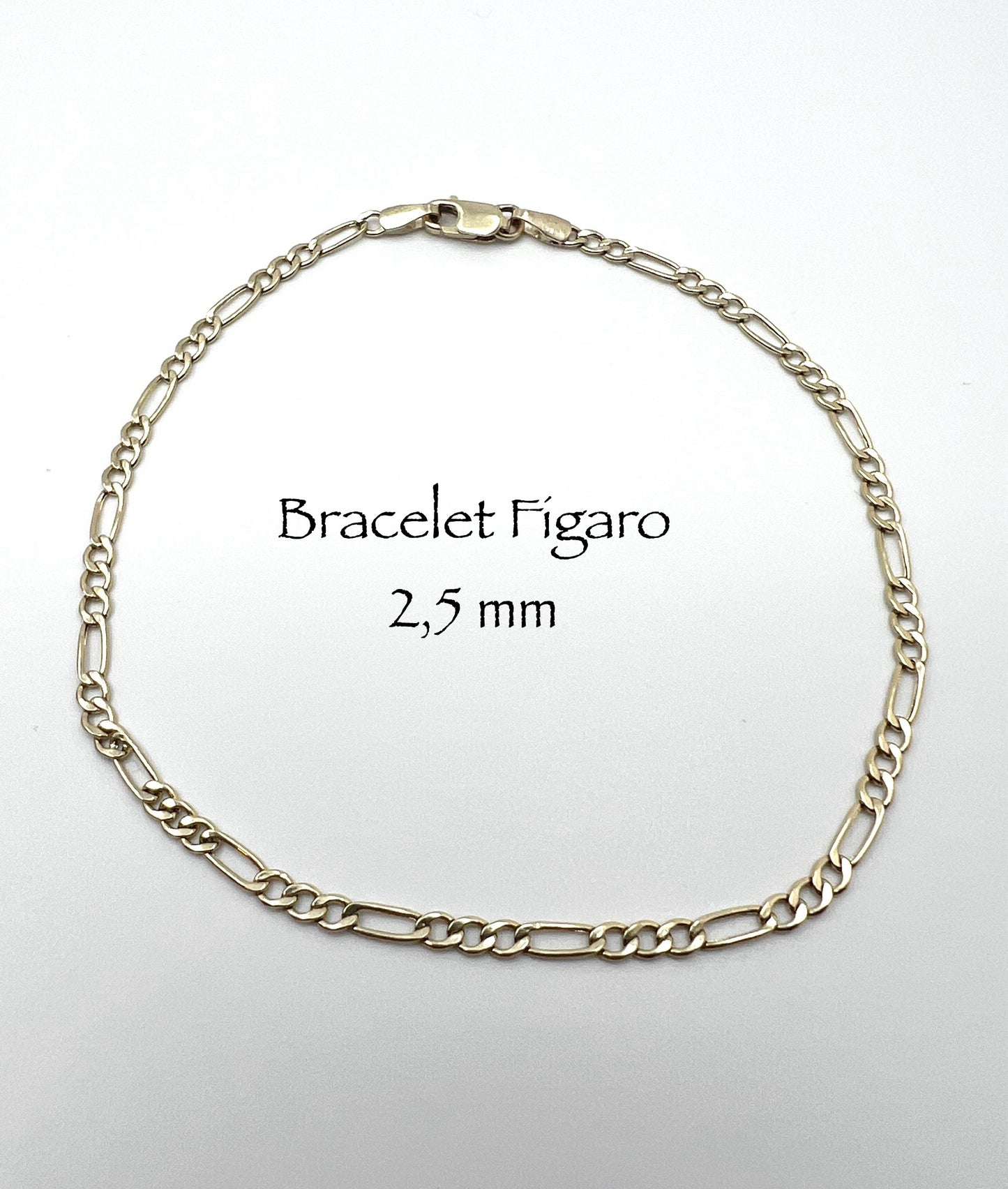 Bracelet en or Figaro 2,5 mm