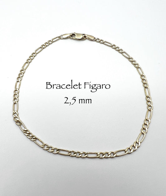 Pulsera Figaro en oro 2,5 mm