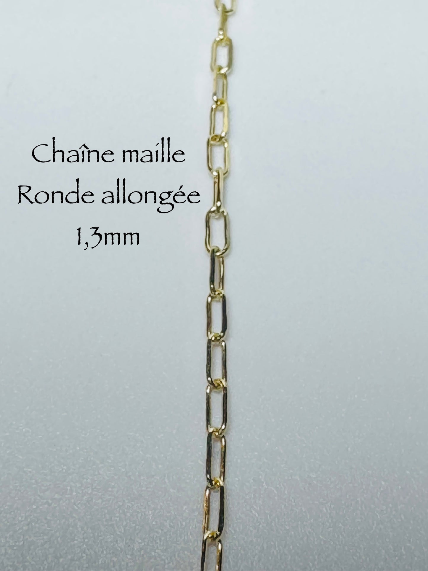 Chaîne maille ronde allongée 1,3mm en or 10k