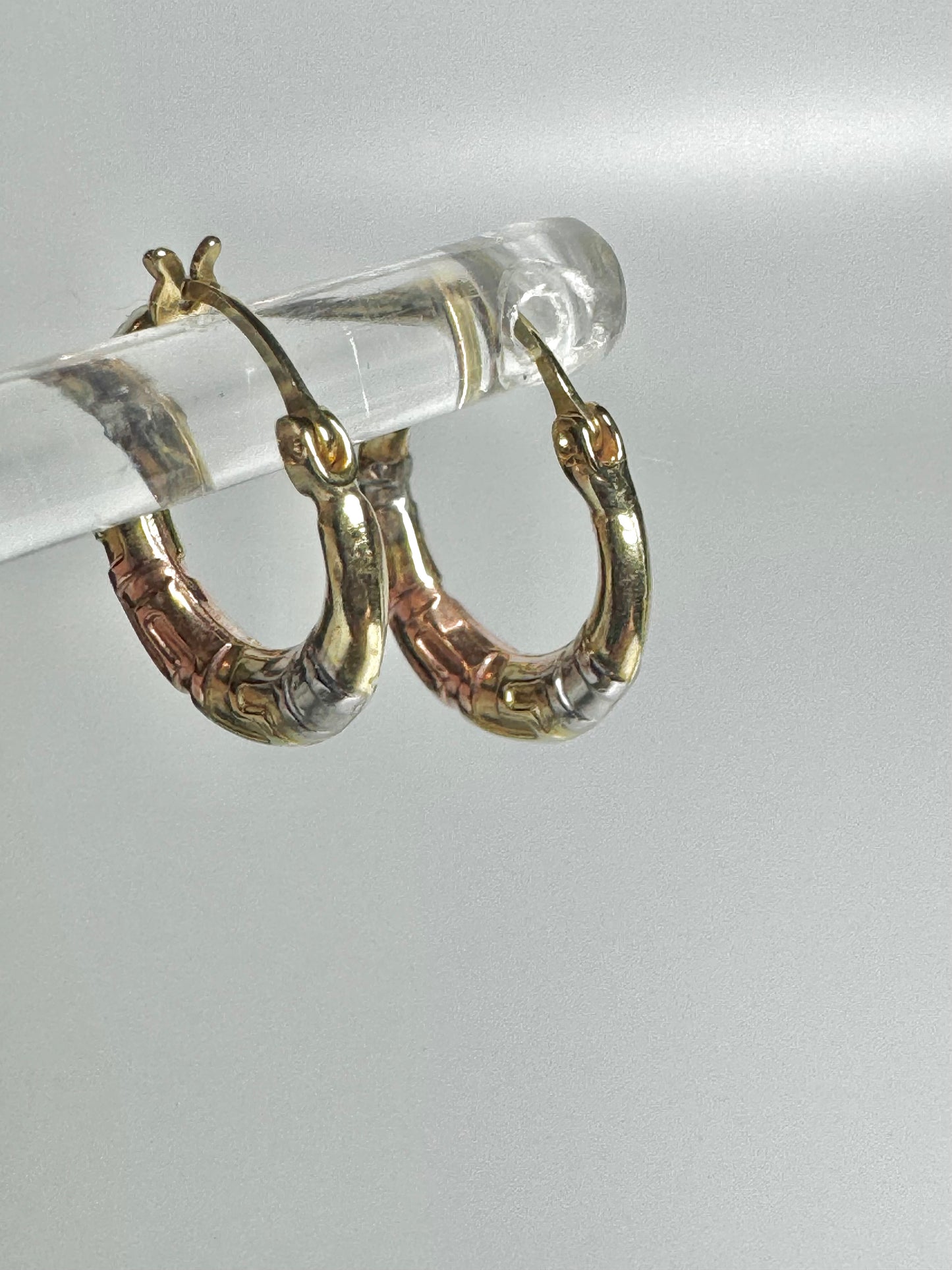 3-color gold medusa earrings