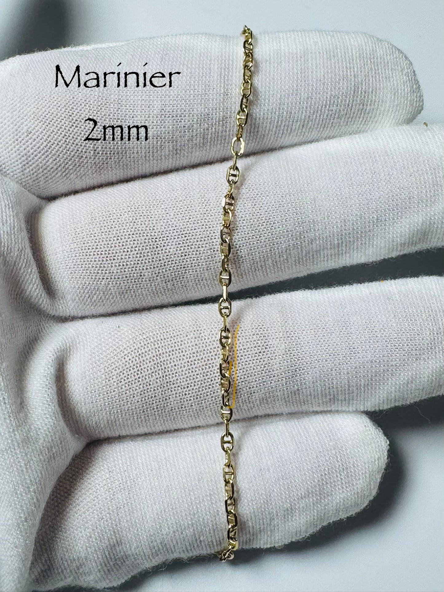 #501 2mm 10k Gold Sailor Anklet