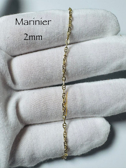 #501 2mm 10k Gold Sailor Anklet