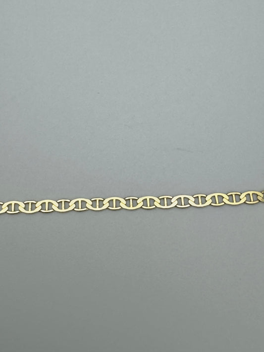 #102 bracelet marinier plat 1,7mm en or 10k
