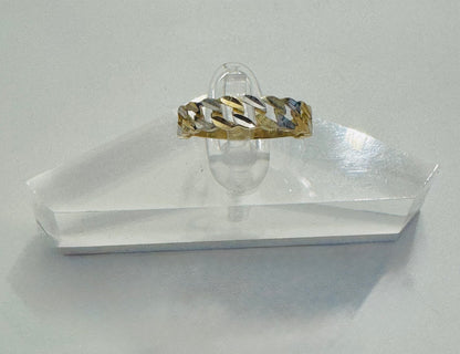 #209 bague entrelacée coupe diamantée en or 10K￼