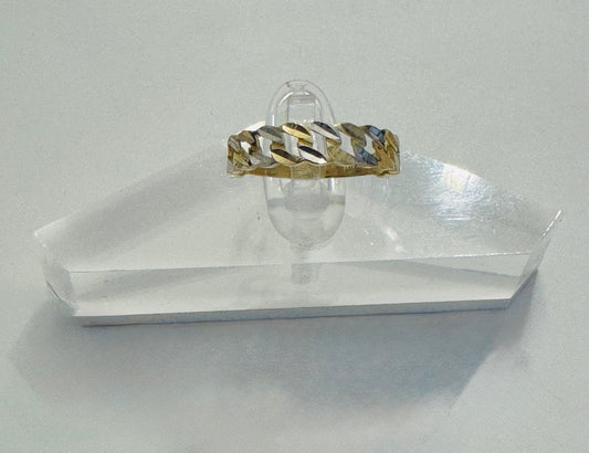 #209 bague entrelacée coupe diamantée en or 10K￼