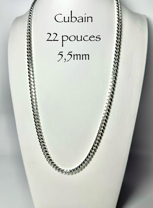 5.5mm Cuban Chain in 925 Italian Silver/Sterling