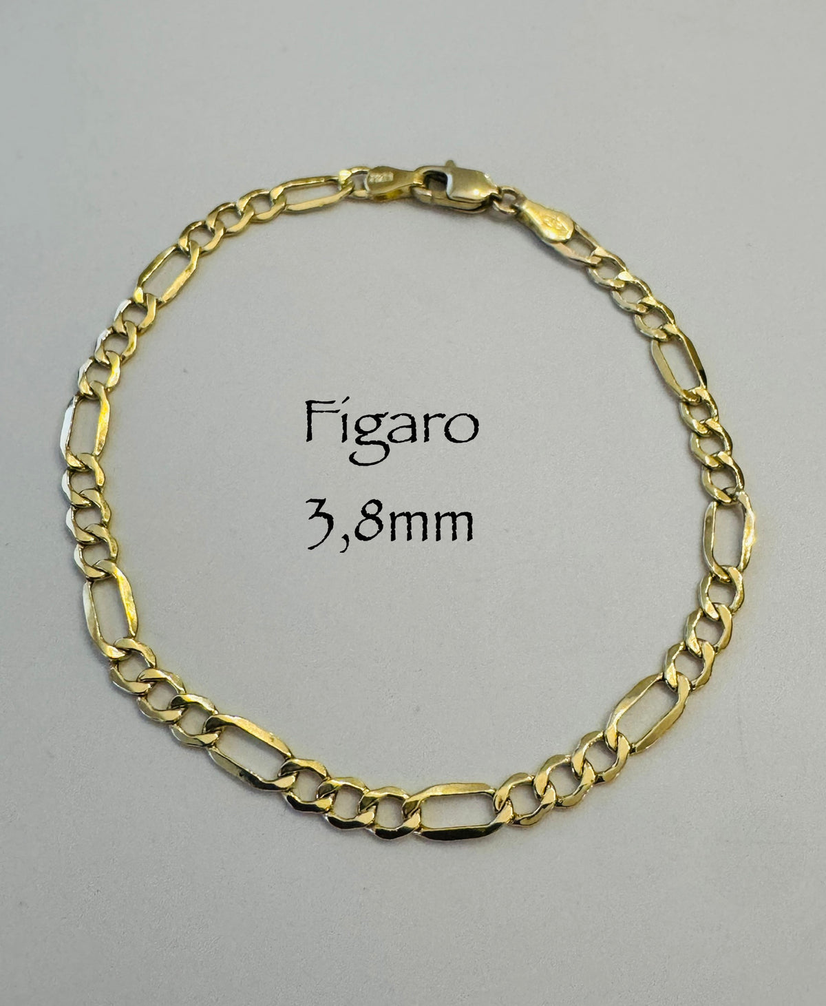 #115 Bracelet Figaro 3,8 mm en or 10k